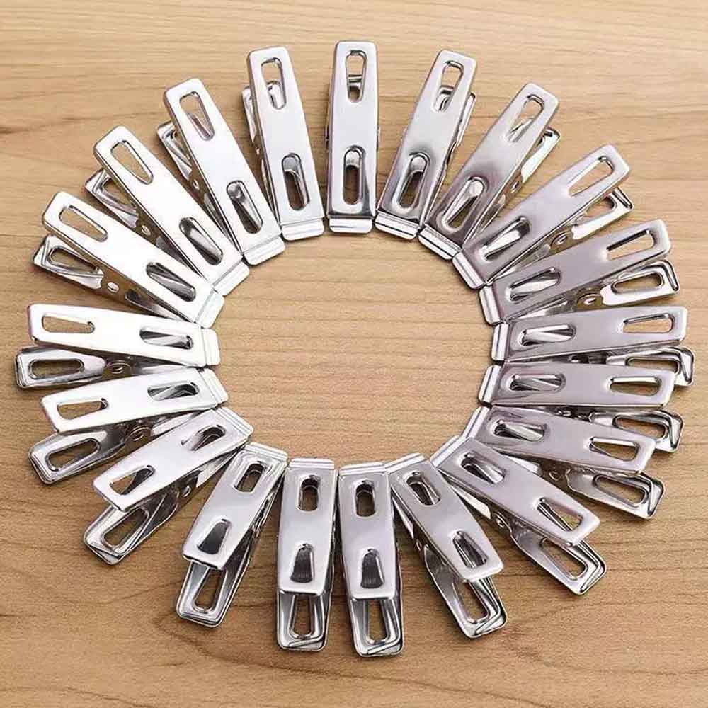 12Pcs Clothes Pegs Stainless Steel