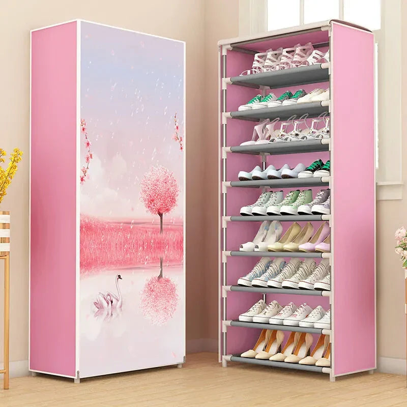 10 Layer Printed Shoe Organizer Rack