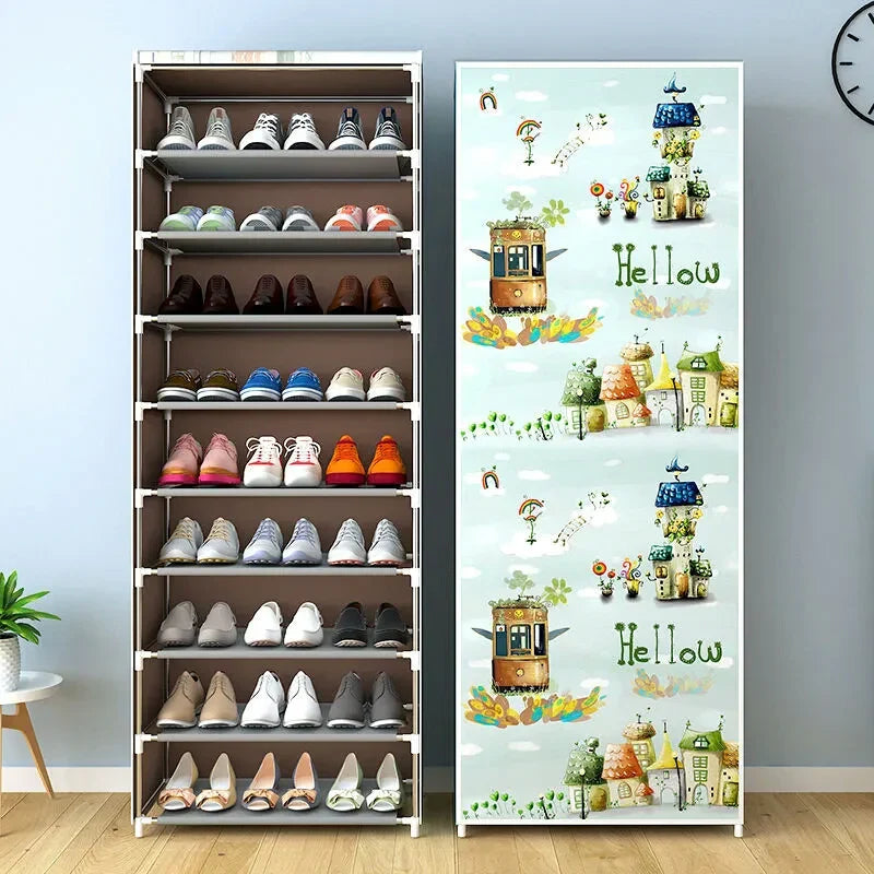 10 Layer Printed Shoe Organizer Rack