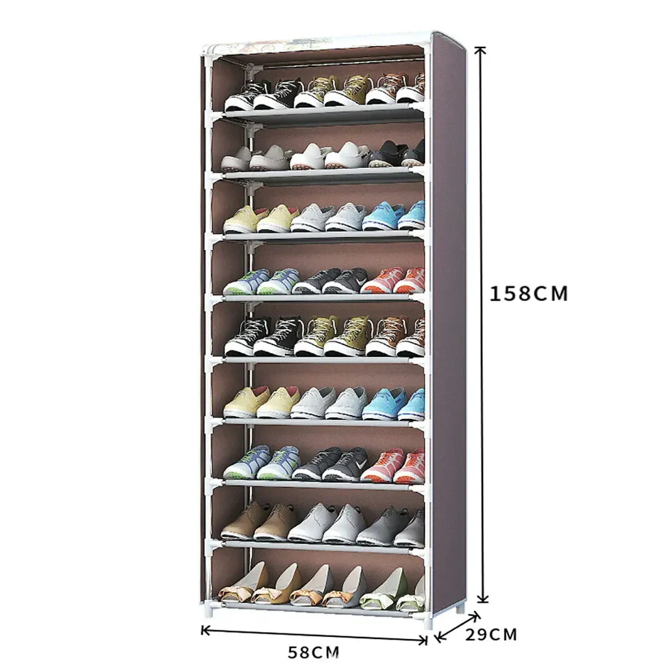 10 Layer Printed Shoe Organizer Rack